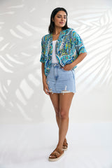 Kimono (Crop) - Paisley Blue