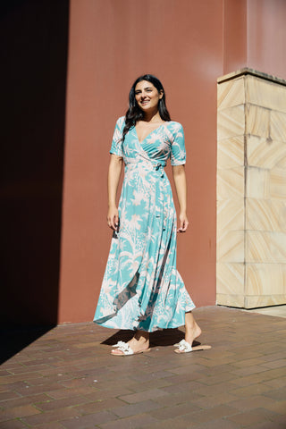 Sandy Wrap Dress - Pastel Botanic